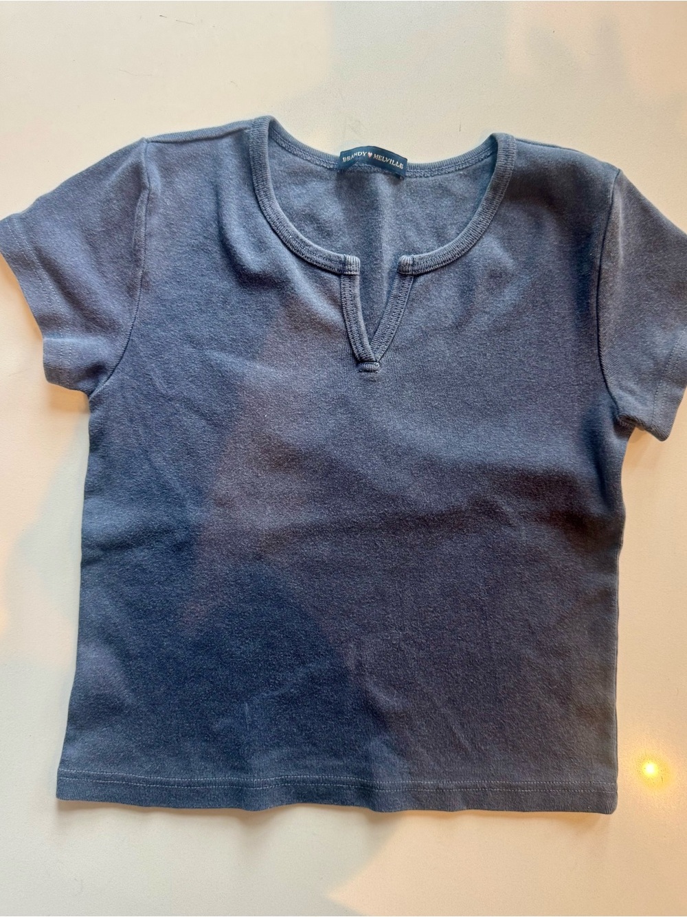 Brandy Melville Short Sleeve Tee in Washed Blue
